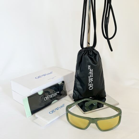 Off-White Men’s Bologna Sunglasses in 5518 Sage Green  Sunglasses NIB - Picture 9 of 16